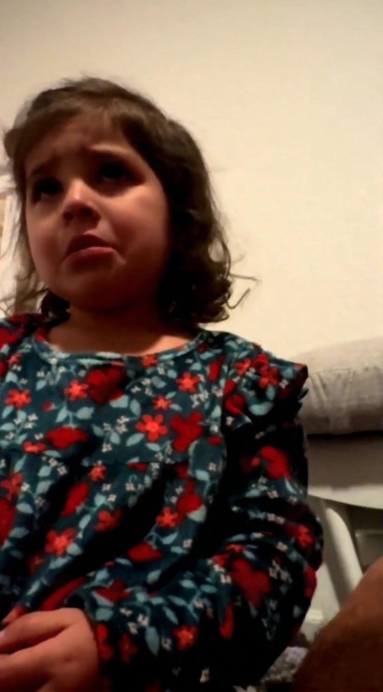 Toddler looking emotional while being told she is Mexican.