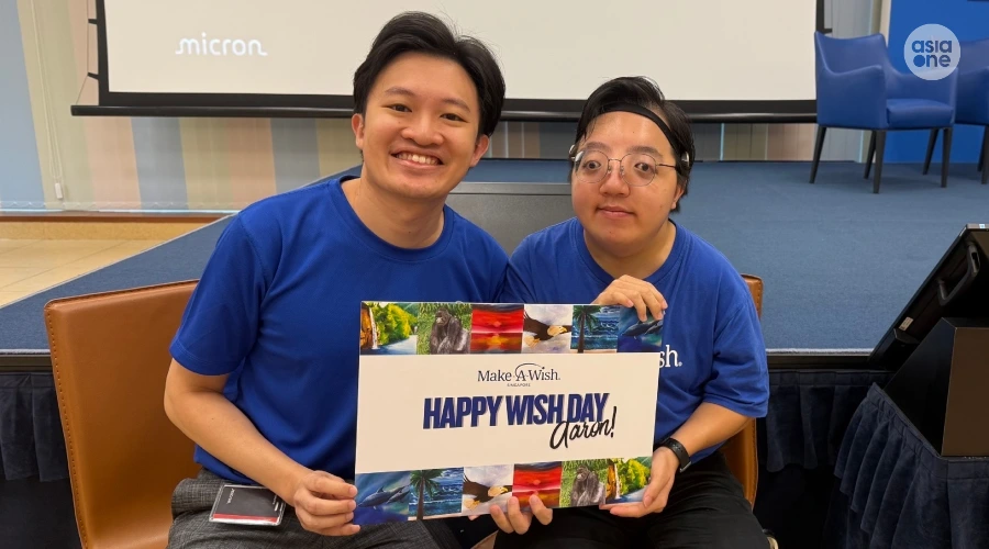 Aaron Tan and Kevan interacting at the Make-A-Wish charity auction event in Singapore