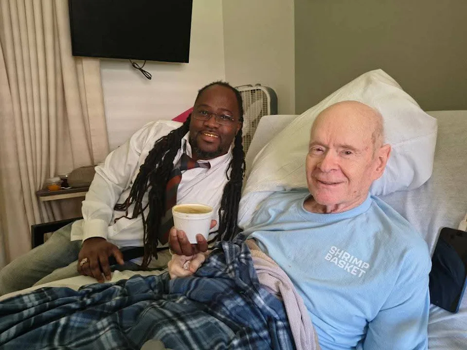 Chef Donnell Stallworth and customer Charlie Hicks reunited after the rescue mission in Pensacola Florida