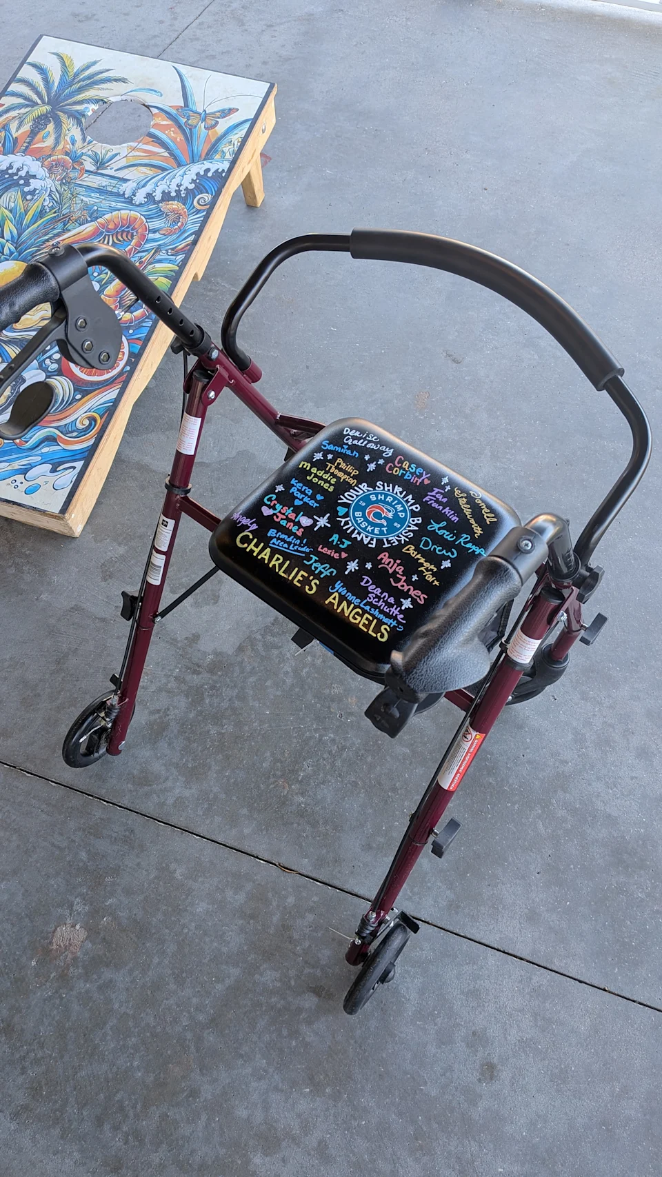 Pensacola Shrimp Basket restaurant staff members delivering food to the hospital