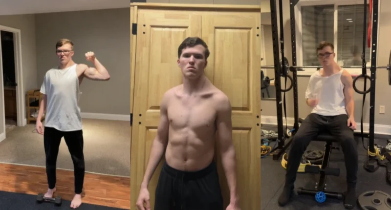 Viral TikToker showing the final result of the one trap training challenge.