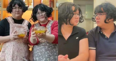 Viral husband and wife who look like identical twins smiling together