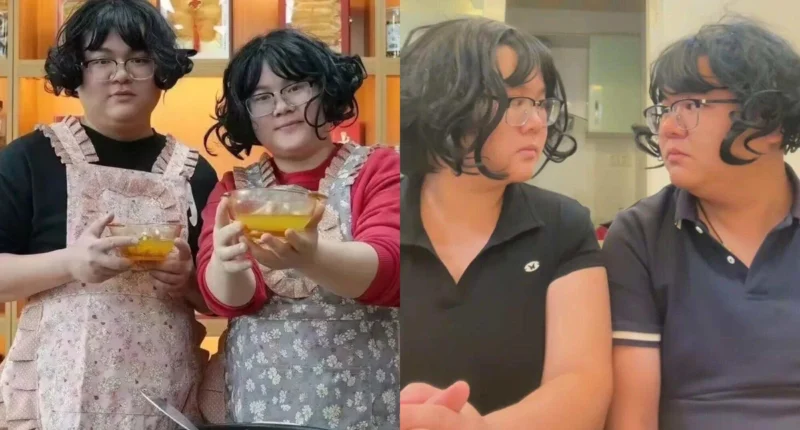 Viral husband and wife who look like identical twins smiling together